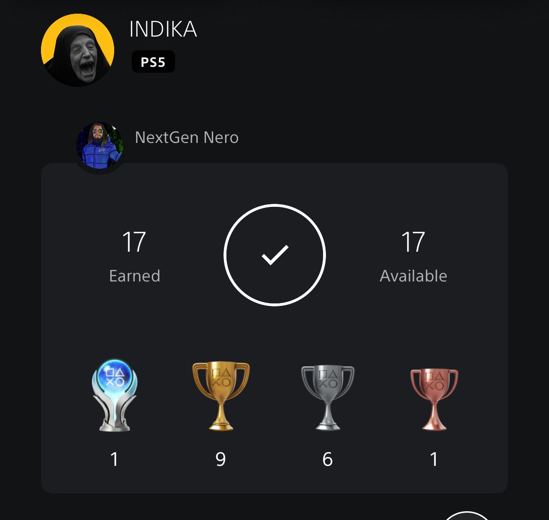 Just replayed INDIKA on my ps5 thanks to PS+. I loved it on when I played it on Xbox so it was a must I double back and grab that Platinum 🏆. A very dope little indie game, I definitely recommend. Feel free to check out my review youtu.be/8vGOY9hWB6c?si…