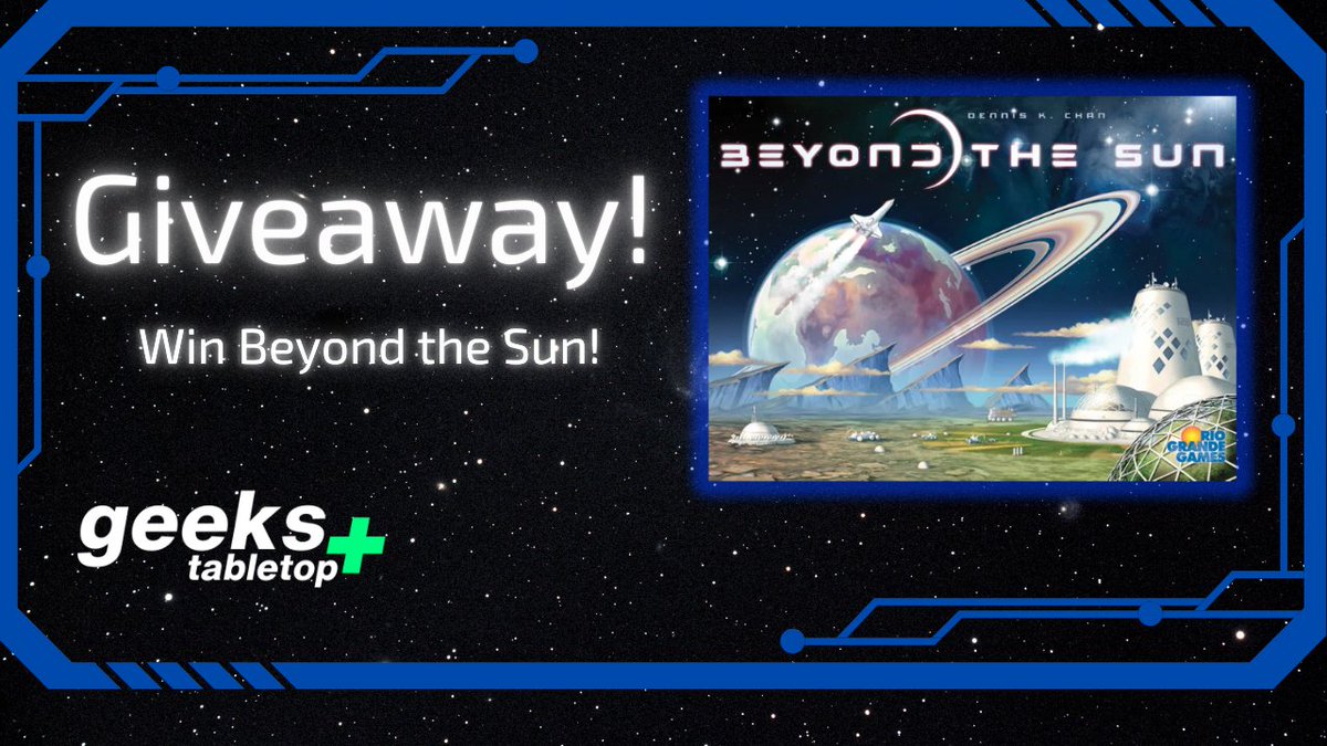 “Only 11 days left to enter our Beyond the Sun giveaway! Don’t miss your chance—like and share this post, then follow the Gleam link below to enter. Good luck, explorers!
👉 gleam.io/7DiV3/beyond-t…

#BoardGames #BoardGameGiveaway #TabletopGames #BeyondTheSun #SciFiBoardGame