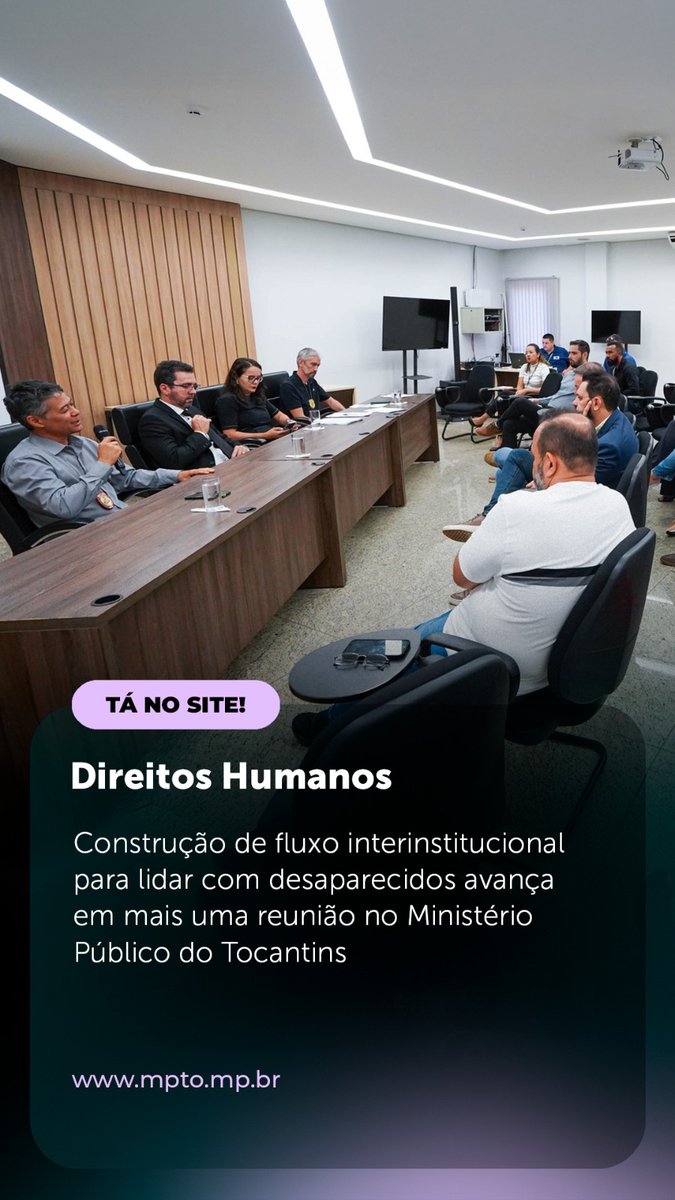 📄Construção de fluxo interinstitucional para lidar com desaparecidos avança em mais uma reunião no Ministério Público do Tocantins

🖥️x.gd/DzcsX

👉 Seus direitos foram desrespeitados?
📞 Ligue 127.

#MPTO #MPTOAtuante