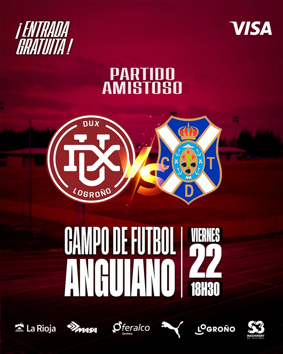📺 También se podrá seguir el choque entre el  <a href="/DUXLogrono/">DUX Logroño</a> y el <a href="/CDTFemenino/">Costa Adeje Tenerife</a> en directo por TVR, la televisión de los riojanos, este viernes 22 a partir de las 18:30 Horas. 
Sexto choque de pretemporada, penúltimo antes de comenzar la <a href="/LigaF_oficial/">Liga F</a> 

#GoDUX #Seguimoscreciendo