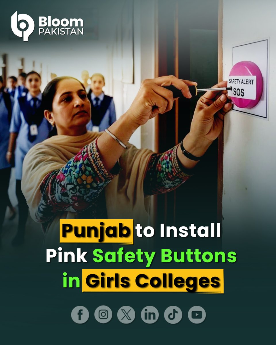 bloom_pakistan's tweet image. The Punjab Safe City Authority has started setting up “pink safety buttons” in educational institutions to improve safety and privacy for female students.

Read More:
bloompakistan.com/punjab-to-inst…

#BloomPakistan @GovtofPunjabPK  #PinkSafetyButton #PunjabSafeCity #WomenSafety
