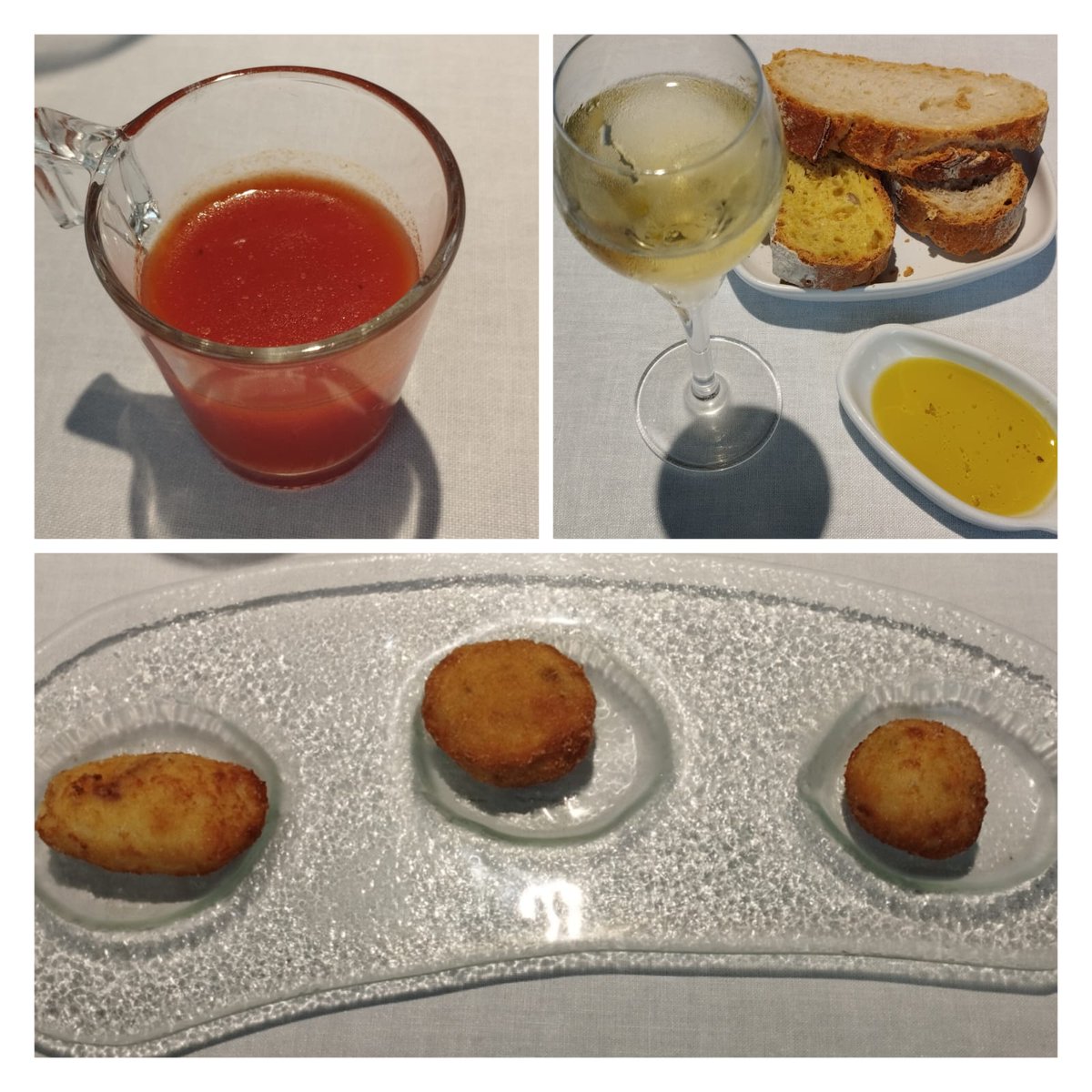 Casa Belarmino. Un sitiazo. Primoroso en sus cuidados y amabilidad abrumadora. Una cocina magnífica,con producto de primera calidad. Gazpacho y croquetas de jamón de Joselito, compango¡Bárbaras! y queso.