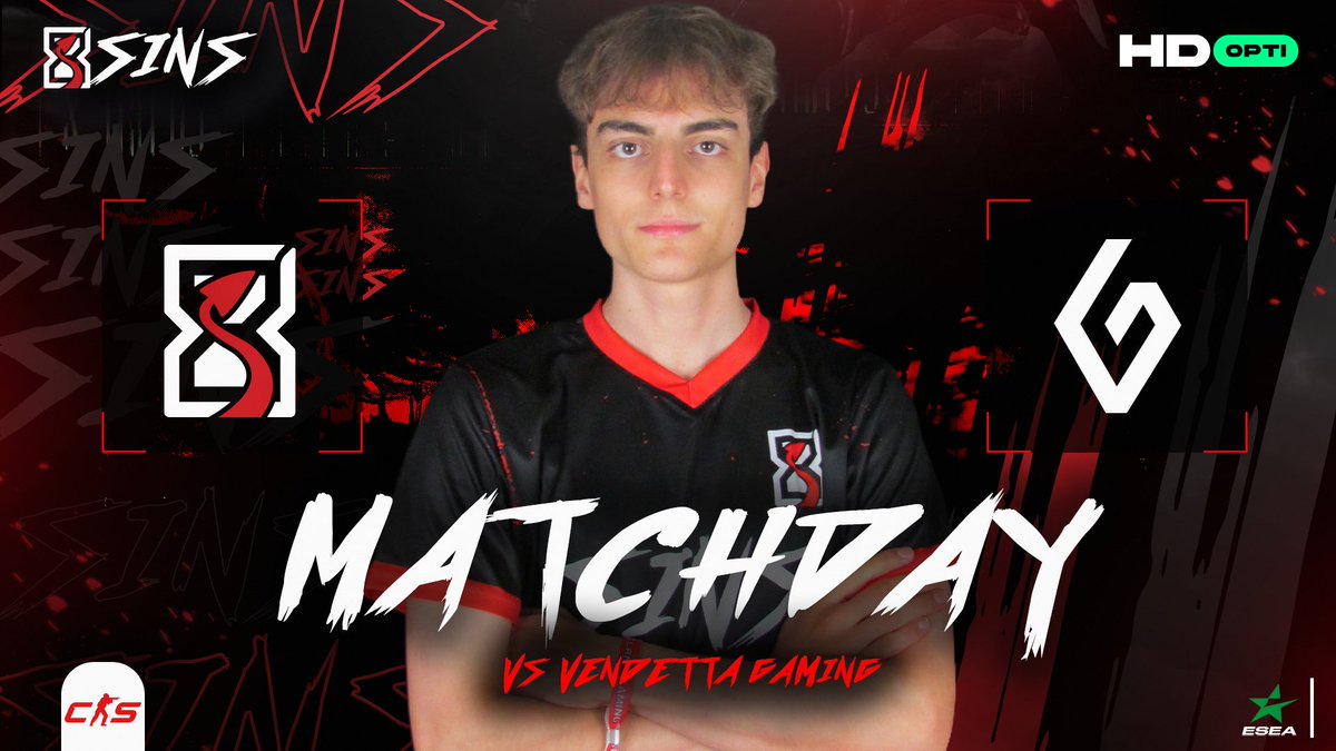 8Sins (@8sinsesports) on Twitter photo Their vendetta ends here. 😤
⚔️ | <a href="/ESEA/">ESEA League</a> Main Season 54
🆚 | <a href="/vendgamingdk/">Vendetta Gaming</a>
⏰ | 🇬🇧 19:00 / 🇪🇺 20:00
📺 | twitch .tv/8sinsesports
🎙 | <a href="/PuffoBob/">PuffoBob</a> Their vendetta ends here. 😤
⚔️ | <a href="/ESEA/">ESEA League</a> Main Season 54
🆚 | <a href="/vendgamingdk/">Vendetta Gaming</a>
⏰ | 🇬🇧 19:00 / 🇪🇺 20:00
📺 | twitch .tv/8sinsesports
🎙 | <a href="/PuffoBob/">PuffoBob</a>