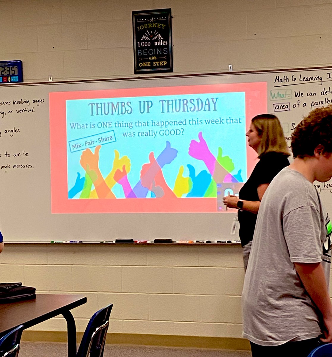 Love the bell ringer in Mrs. Colgrove’s class today! 
Focusing on the positive! Well done!