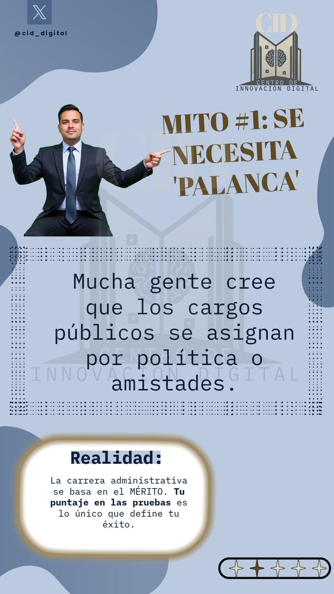 cid_digital's tweet photo. ¿"Palanca"? ¿Exámenes "imposibles"? ¡Basta de mitos! 🙄
La carrera administrativa se basa en el MÉRITO.

Desmentimos 3 de las falsas creencias más grandes sobre las convocatorias para que concurses con confianza.

Prepárate con metodología. https://t.co/JmomeTP5mx https://t.co/gJRgznWVJk