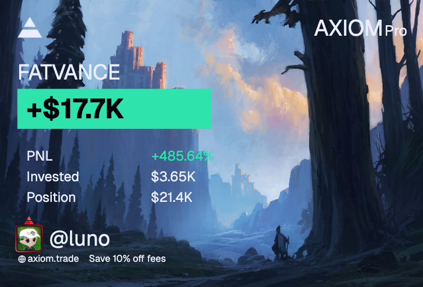 0.25 $SOL 5 Winners  

Fully out from $FATVANCE, done for the day.

Drop wallets, notifies on 🔔