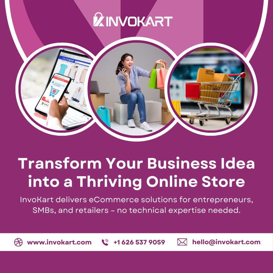 InvoKart's tweet photo. 💼 Transform Your #BusinessIdea into a Thriving #OnlineStore

#InvoKart delivers #eCommercesolutions for #SMBs, #entrepreneurs, and #retailers – no technical expertise needed. 🛒

📞 +1 626 537 9059
📧 hello@invokart.com
🌐 https://t.co/oEk4WnikP2

#Ecommerce #store https://t.co/BmJJugmSKO