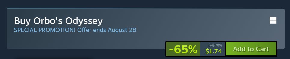 To celebrate Orbo's 2nd anniversary, the game is on sale for its lowest price yet.

You can now get a copy of Orbo for less than $2!