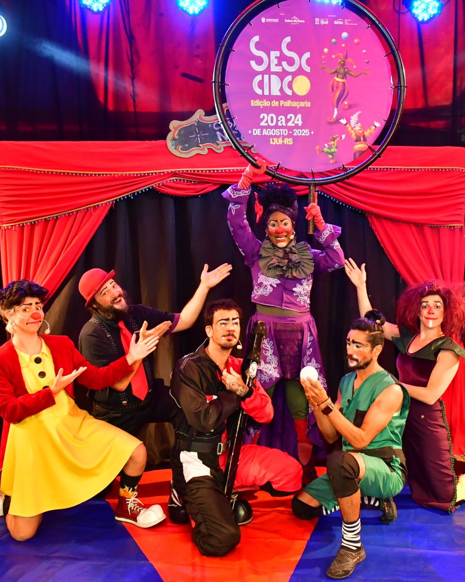 sesc_rs's tweet photo. O riso já tomou conta de Ijuí! 🤡✨ 
O Sesc Circo – Edição Palhaçaria segue até 24 de agosto com uma programação gratuita que promete encantar todas as idades! 🎪
Fotos: Fernando Gomes
#SescCirco #VemProSesc https://t.co/6ypH3C8gOs