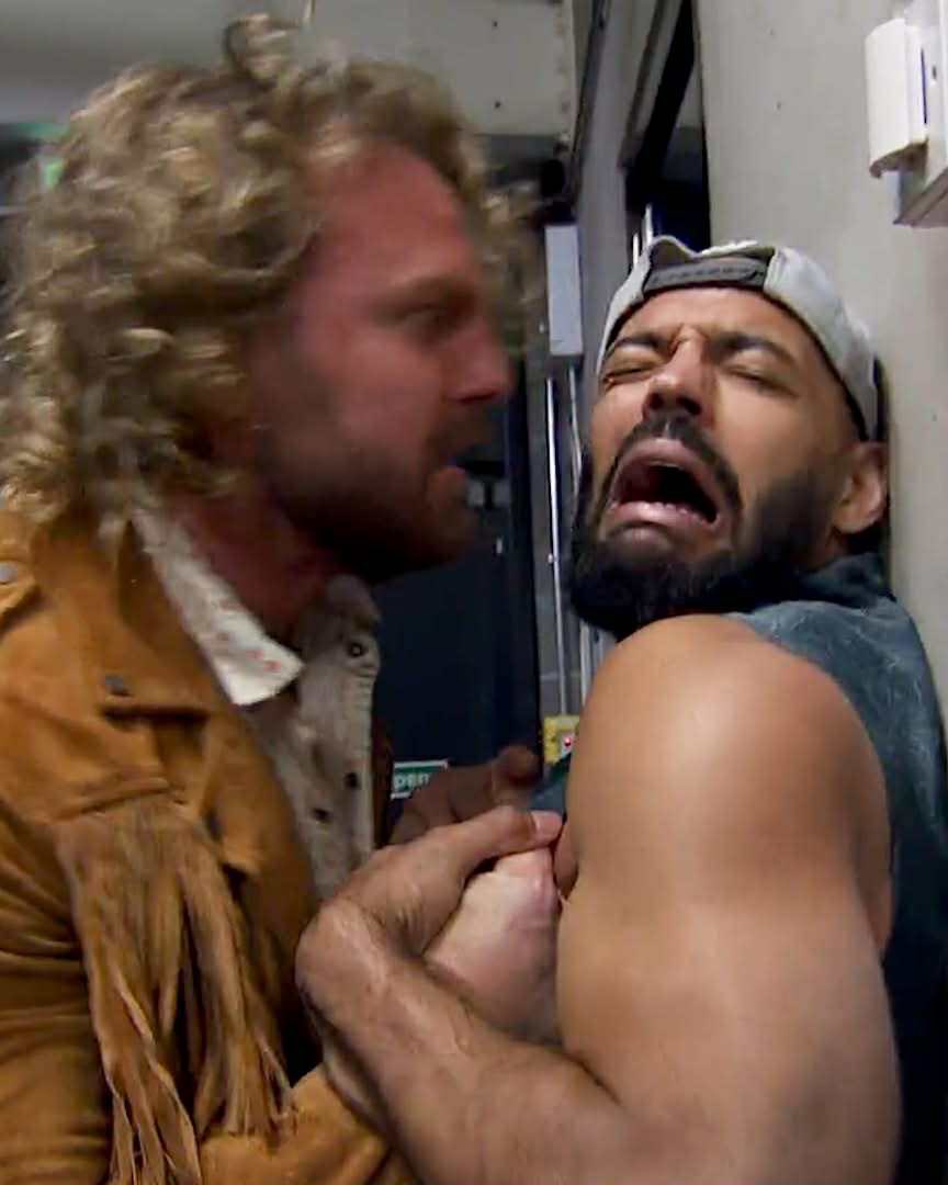 Hmmm, the tables have turned haven’t they? I was thrown a burger and slammed on a table. Hanger hit him with chair. <a href="/KingRicochet/">Lightskin Kingpin</a> interesting turn of events