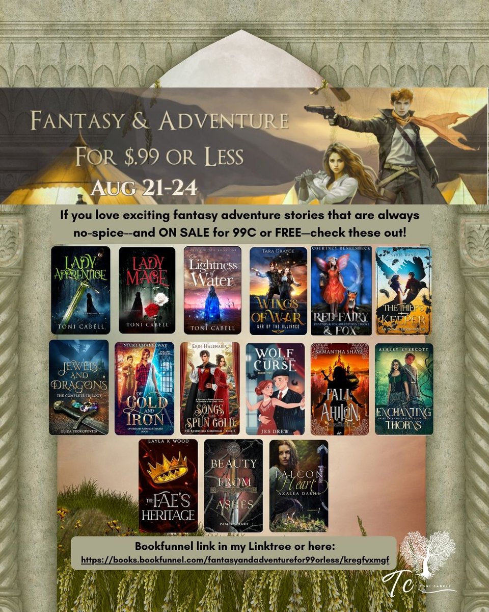 ToniCabell's tweet photo. 🐉Free/$.99 No Spice Fantasy Books packed with Action and Adventure. Who wants one... or a dozen?

https://t.co/vsDmSZWMS3

#freebooks #booksale #Fantasybook #indieauthor https://t.co/x9TK5AjCt6