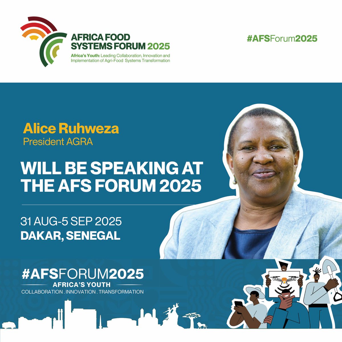 #AFSForum2025 will bring together a diverse group of experts, policymakers, farmers, entrepreneurs, and advocates committed to transforming Africa’s food systems.

Get to know the confirmed attendees:

Register now: agrf-inperson.com/?v=16

#OurFoodOurFuture

<a href="/aruhweza/">Alice Ruhweza</a>
