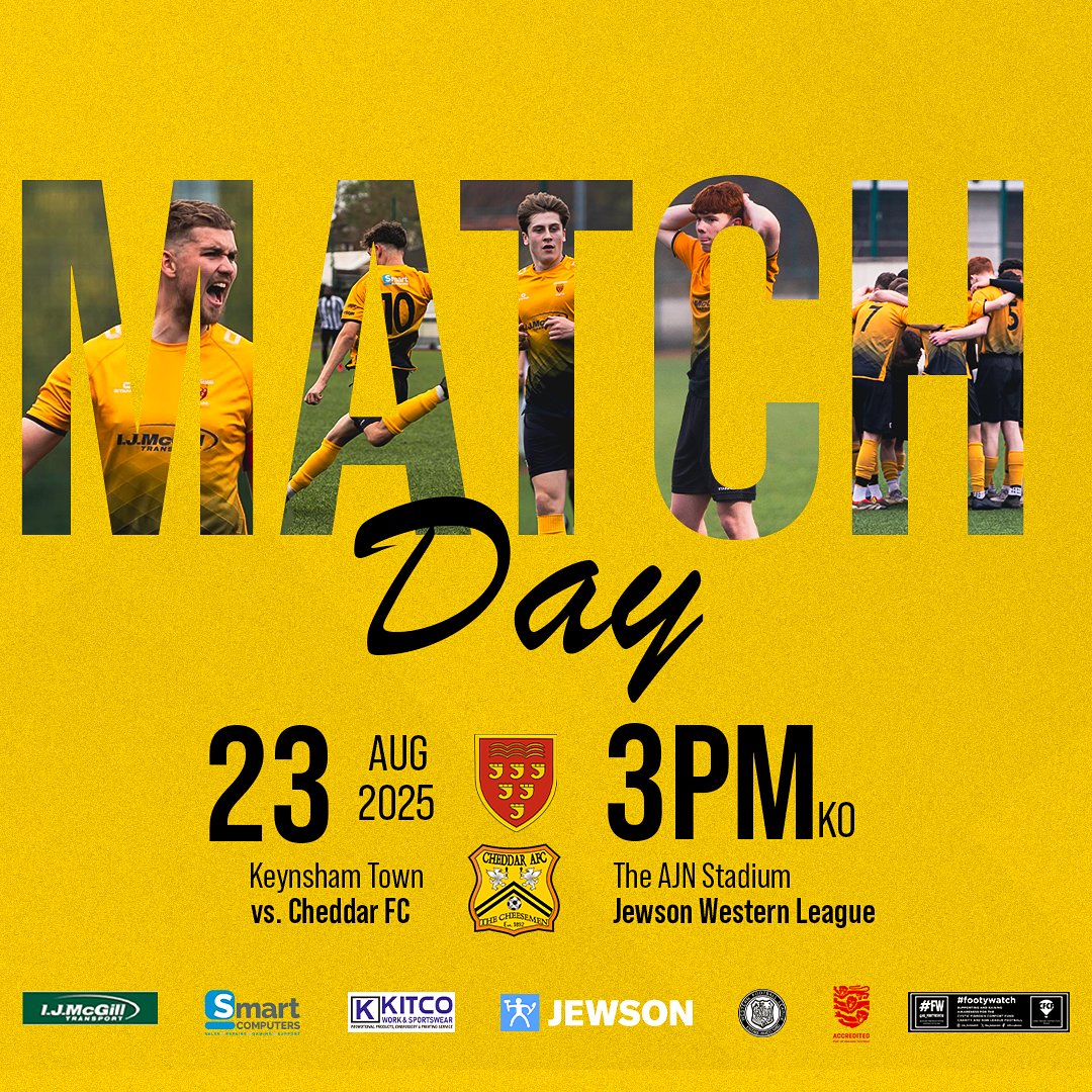 Keynsham Town FC (@keynshamtownfc) on Twitter photo 🚨MATCHDAY🚨
📆 Saturday 23rd August 2025
🆚 <a href="/CheddarFC1892/">Cheddar FC</a>
🕒 3pm KO
🏰 The AJN Stadium, BS31 2BE
💷 £7 Adults - £4 Concessions - £2 U16
🎫 zurl.co/KxG0n 🚨MATCHDAY🚨
📆 Saturday 23rd August 2025
🆚 <a href="/CheddarFC1892/">Cheddar FC</a>
🕒 3pm KO
🏰 The AJN Stadium, BS31 2BE
💷 £7 Adults - £4 Concessions - £2 U16
🎫 zurl.co/KxG0n
