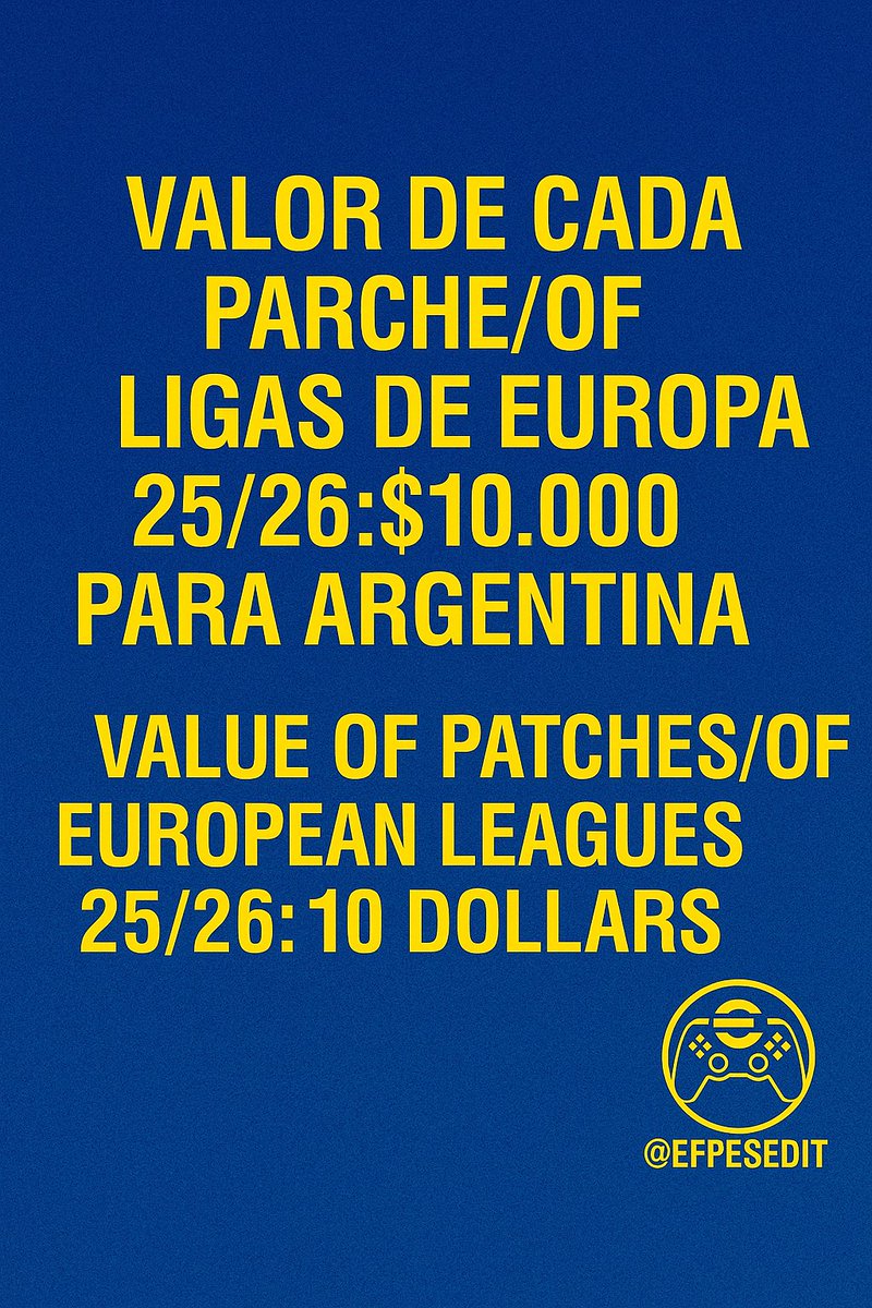Nuestro sueño es poder editar todas las ligas del PES 2021 y actualizarlas para que ustedes puedan disfrutar jugando. Recuerden que nuestro trabajo ahora sera pago. Espero nos sigan acompañando y apoyandonos.  <a href="/EFPESEDIT/">EFPESEDIT</a> 👇