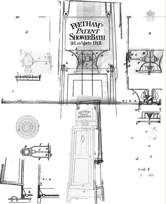 Showers did historically exist, as people used waterfalls, pouring water, and, in the case of the Greeks and Romans, aqueducts and water systems. However, the modern mechanical shower (operated by a hand pump) was invented by Englishman William Feetham in 1767. #WhiteExcellence