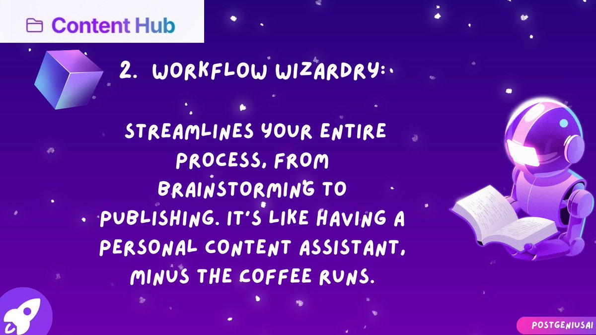 PostGeniusAI's tweet image. Unlock content mastery with PostGenius! 

See how our new CONTENT HUB feature transforms your workflow, boosting productivity and creativity. .

Ready to revolutionize your content game? Check the images for all the details! 
#ContentCreation #AItools #GenAI #ContentStrategy