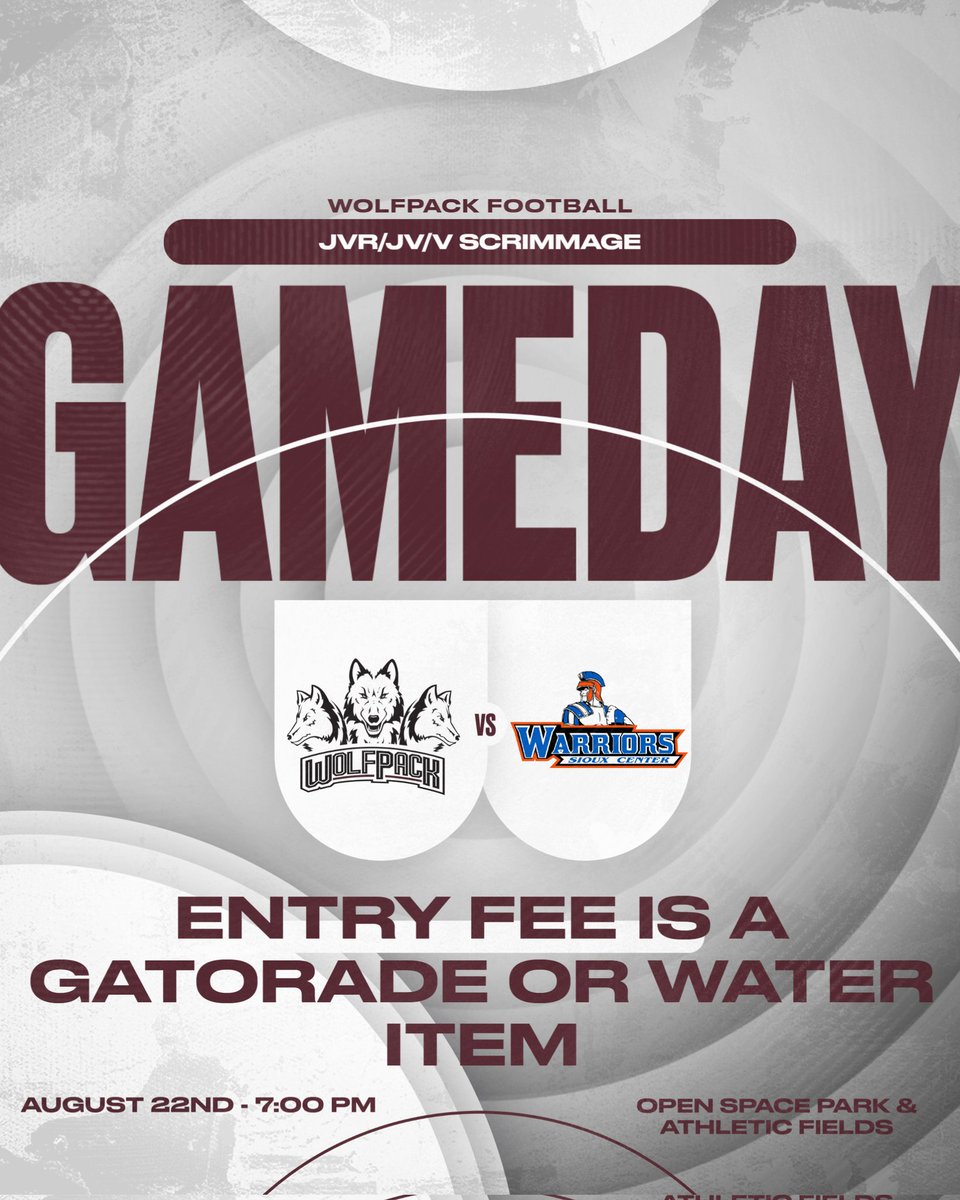 Wolfpack Football (@wcwolfpackfb) on Twitter photo Gatorade scrimmage is tomorrow night <a href="/SCwarriorsfball/">Warrior Football</a> starting at 7pm. JVR, JV, and Varsity levels will play tomorrow night. Entry fee is a Gatorade or water item, come out and support the 2025 Wolfpack football team! <a href="/TheWCWolfpack/">Western Christian</a> <a href="/wolfpack_wc/">Western Christian Wolfpack Athletics</a> #WolfpackEdge Gatorade scrimmage is tomorrow night <a href="/SCwarriorsfball/">Warrior Football</a> starting at 7pm. JVR, JV, and Varsity levels will play tomorrow night. Entry fee is a Gatorade or water item, come out and support the 2025 Wolfpack football team! <a href="/TheWCWolfpack/">Western Christian</a> <a href="/wolfpack_wc/">Western Christian Wolfpack Athletics</a> #WolfpackEdge