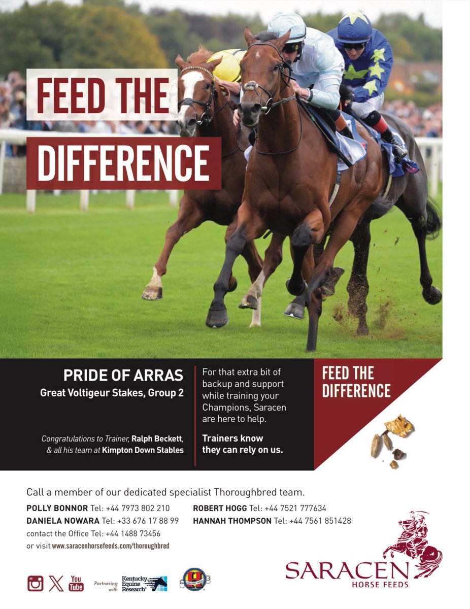 TDN (@thetdn) on Twitter photo Feed the Difference with <a href="/SaracenTB/">Saracen Thoroughbred</a> 💪 Congratulations to the connections of PRIDE OF ARRAS, winner of the G2 Great Voltigeur Stakes. Feed the Difference with <a href="/SaracenTB/">Saracen Thoroughbred</a> 💪 Congratulations to the connections of PRIDE OF ARRAS, winner of the G2 Great Voltigeur Stakes.