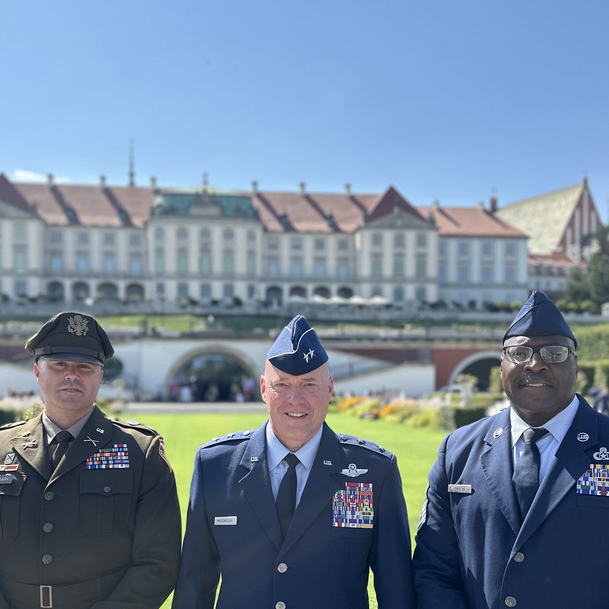 Maj. Gen. Dan McDonough, the Commander of the Illinois Air National Guard, met with the new Polish President Karol Nawrocki during Polish Armed Forces Day. They discussed the 32-year success of the Illinois National Guard's State Partnership Program with the Polish military.