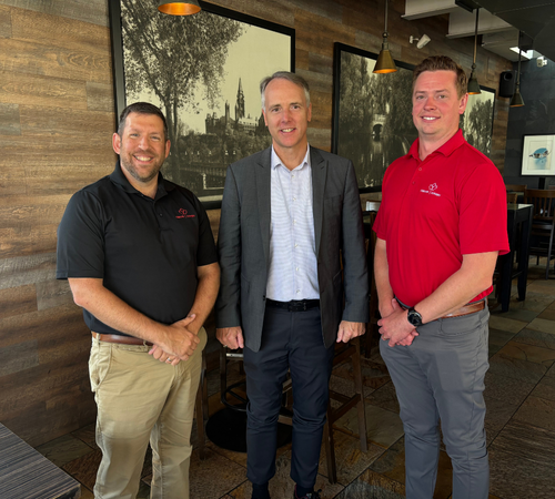 Nicholas Held and Paul Hook from CIMVHR met with Al Meinzinger, President of <a href="/Boeing/">The Boeing Company</a> Canada and #Veteran. As Commandant of the Royal Military College of Canada, he was and continues to be a great supporter of CIMVHR. Always great to reconnect with friends to discuss research,