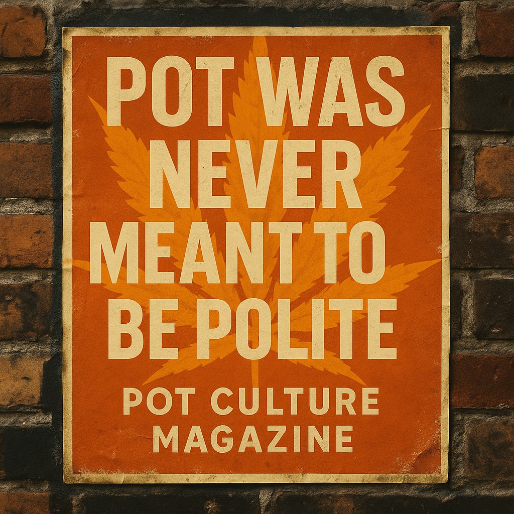 PotCultureMag's tweet photo. #SecondSesh Pot Was Never Meant to Be Polite (5-11-25) Weed survived because it was radical, not polite. This editorial rips the corporate whitewash and calls out the sellouts. https://t.co/pexkdnaZEu
#PotCultureMagazine #420Community #CannabisCulture #Cannabis #Weed #CorpBS https://t.co/tK0rsTf4Dd