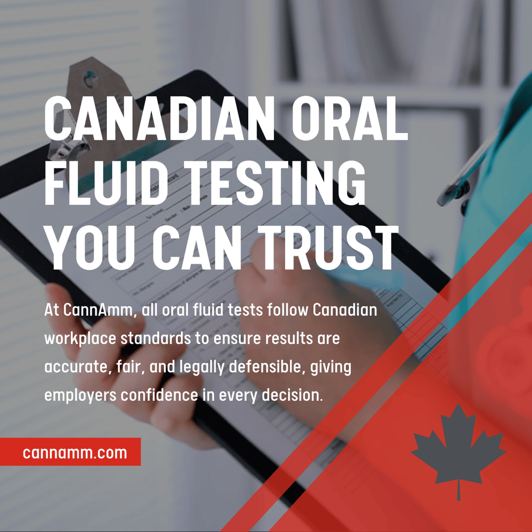 By aligning with the Canadian Model cut-off levels, we help employers make informed, risk-based decisions while protecting their workforce and business. 🇨🇦

Visit our website: cannamm.com/services/drug-… 

#CannAmmTesting #OralFluidTesting #CanadianWorkplaceStandards