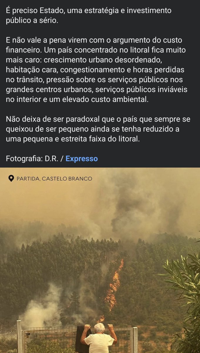 subscrevo na íntegra.. a visão real de um país do interior abandonado. 

Q nunca te faltem as palavras, <a href="/PNSpedronuno/">Pedro Nuno Santos</a> !