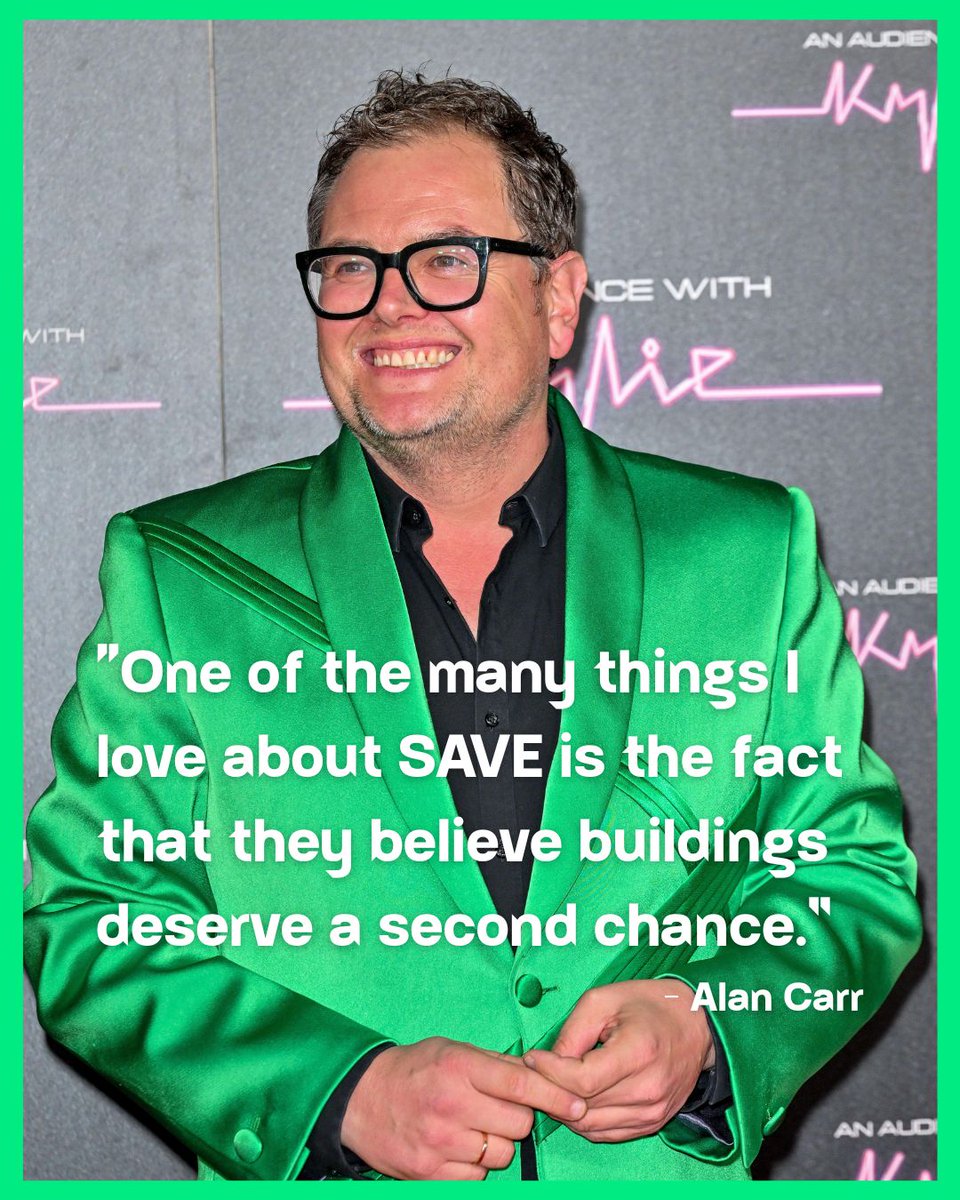 Chatty Man chimes in on SAVE at 50! 🎉
We’re thrilled to have Alan Carr backing SAVE:

“One of the many things I love about SAVE is the fact that they believe buildings deserve a second chance...”

📬 Join us &amp; Alan in backing historic buildings: bit.ly/4556p3G