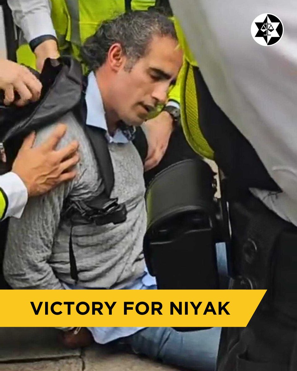 Campaign Against Antisemitism (@antisemitism) on Twitter photo Last September, <a href="/GhorbaniiNiyak/">Niyak Ghorbani (نیاک)</a> held his now-famous sign which read, “Hamas Is Terrorist”.
He was arrested on suspicion of breach of the peace. However, while in the back of the police van, he was de-arrested and then arrested again for allegedly assaulting two police officers Last September, <a href="/GhorbaniiNiyak/">Niyak Ghorbani (نیاک)</a> held his now-famous sign which read, “Hamas Is Terrorist”.
He was arrested on suspicion of breach of the peace. However, while in the back of the police van, he was de-arrested and then arrested again for allegedly assaulting two police officers