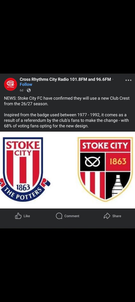 paraNick173's tweet photo. @SandyofCthulhu Stoke City FC is getting rid of the modern logo for one that is more like an older crest with a little touch-up. Might not be for everyone, but English football clubs have been a victim of this modern rebranding for a while, so it's nice to see one team going back to old roots. https://t.co/JWvK2dM9k7