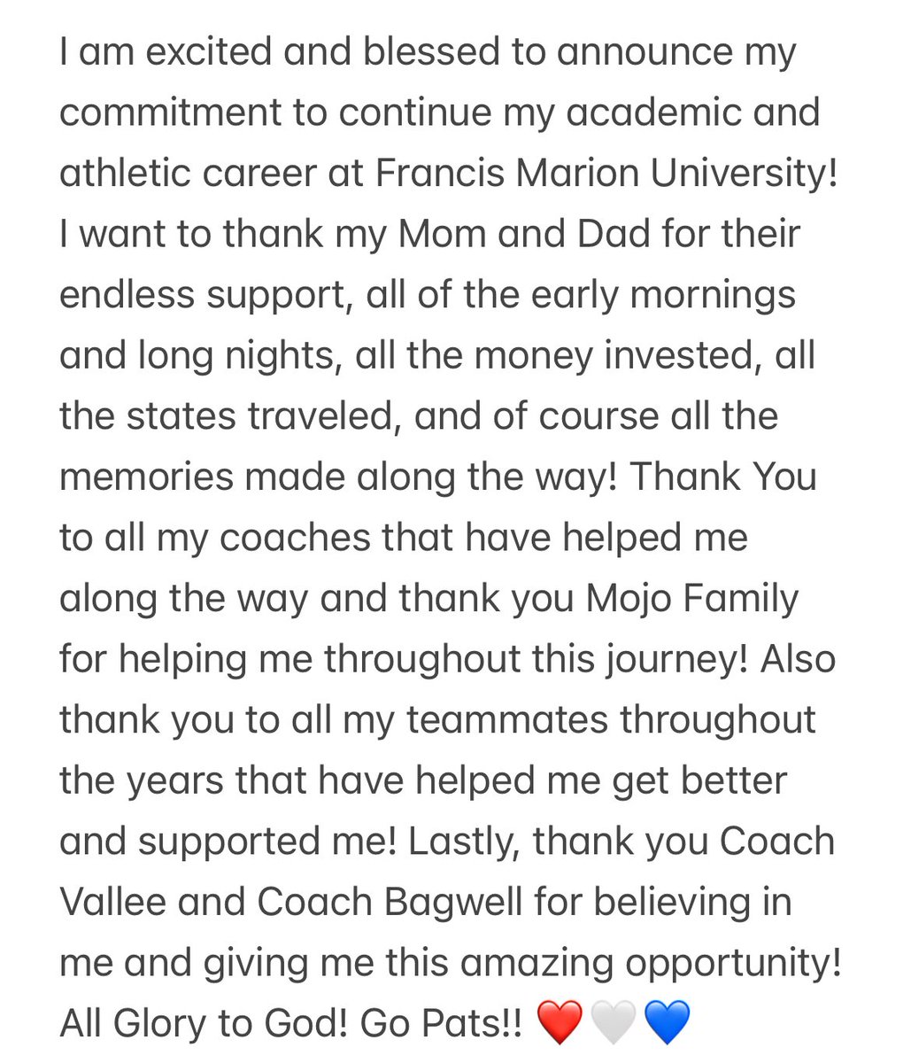 mariah_garcia26's tweet image. Let’s Go Patriot Nation!!❤️🤍💙 @Mojo_Carolinas @stevie_grice @fmu_softball