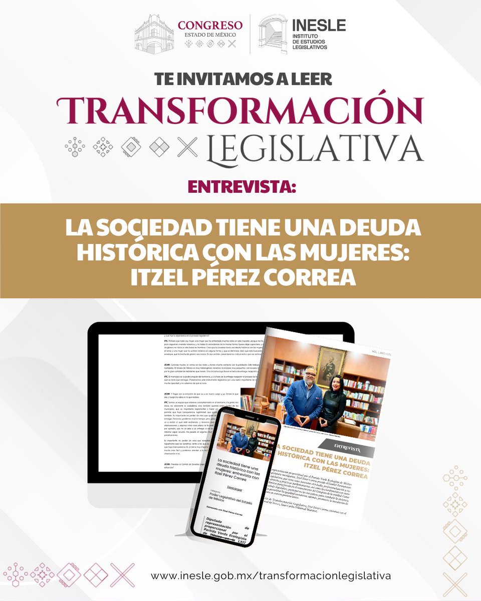 InesleMX's tweet photo. En la revista Transformación Legislativa presentamos una conversación con la diputada Itzel Pérez Correa, presidenta del Comité Permanente de Estudios Legislativos, en la que aborda la profesionalización en el Poder Legislativo y la vinculación del Congreso con la ciudadanía. https://t.co/WhDboGYsUA