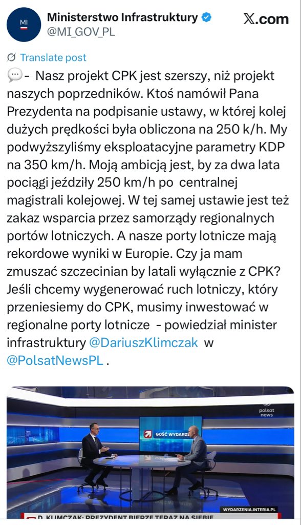 Michał Czarnik (@michalczarnik) on Twitter photo Pan minister <a href="/DariuszKlimczak/">Dariusz Klimczak</a> z <a href="/MI_GOV_PL/">Ministerstwo Infrastruktury</a> kolejny raz kłamie i dezinformuje.
Projekt ustawy TakdlaCPK zgłoszony przez Pana Prezydenta <a href="/NawrockiKn/">Karol Nawrocki</a> nie zawiera zakazu inwestowania przez samorządy w lokalne lotniska czy ich finansowania.
Zakazuje jedynie patologicznego Pan minister <a href="/DariuszKlimczak/">Dariusz Klimczak</a> z <a href="/MI_GOV_PL/">Ministerstwo Infrastruktury</a> kolejny raz kłamie i dezinformuje.
Projekt ustawy TakdlaCPK zgłoszony przez Pana Prezydenta <a href="/NawrockiKn/">Karol Nawrocki</a> nie zawiera zakazu inwestowania przez samorządy w lokalne lotniska czy ich finansowania.
Zakazuje jedynie patologicznego