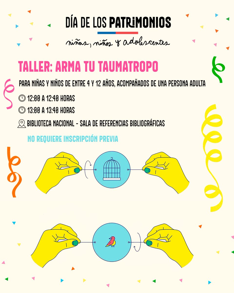 Este #DiaDeLosPatrimonios de niñas, niños y adolescentes nos unimos junto a @bnchile para disfrutar este sábado 23 de agosto 🎉

👉 Conoce más aquí: tr.ee/FZ1fQd