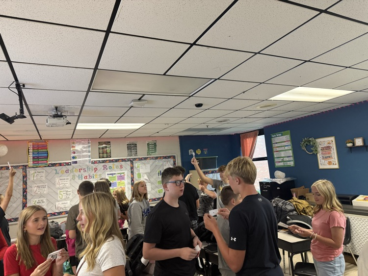 eagles_jcms's tweet photo. Mrs. Preston's classes practiced their Outsiders vocabulary using the Kagan Structure Quiz Quiz Trade. We saw an average 7.6% increase in scores after this activity! #stars #jcmsrocks #eagles4life #leaderinme https://t.co/U45jlfly8l