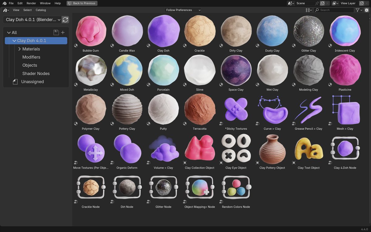 Clay 4.Doh is out now! Packed with video tutorials, procedural + image based shaders, handy modifiers, and a bunch of new tools to play with! ^_^
#b3d #claydoh
