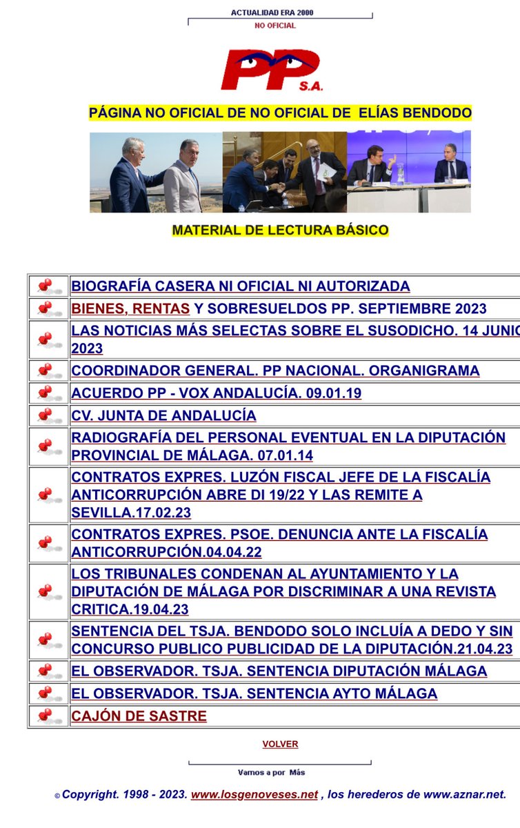 La famiglia. Bendodo es un personaje siniestro que se da la mano con el desaparecido Tellado. Esparcen veneno allá por donde pasan. Su trayectoria lo dice todo. En este enlace los detalles;

losgenoveses.net/Personajes%20P…