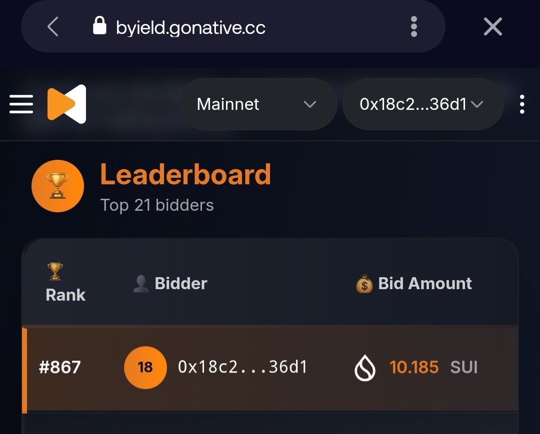Crypto Craft π¦ π | HUDL (@web3kalito) on Twitter photo Just placed my bid in the <a href="/goNativeCC/">Native | Bitcoin Yield Hubπ γπ¦γ</a> BTCFi Beelievers NFT auction!
Securing my spot in the top 1000 at byield.gonative.cc/beelievers-aucβ¦ Just placed my bid in the <a href="/goNativeCC/">Native | Bitcoin Yield Hubπ γπ¦γ</a> BTCFi Beelievers NFT auction!
Securing my spot in the top 1000 at byield.gonative.cc/beelievers-aucβ¦
