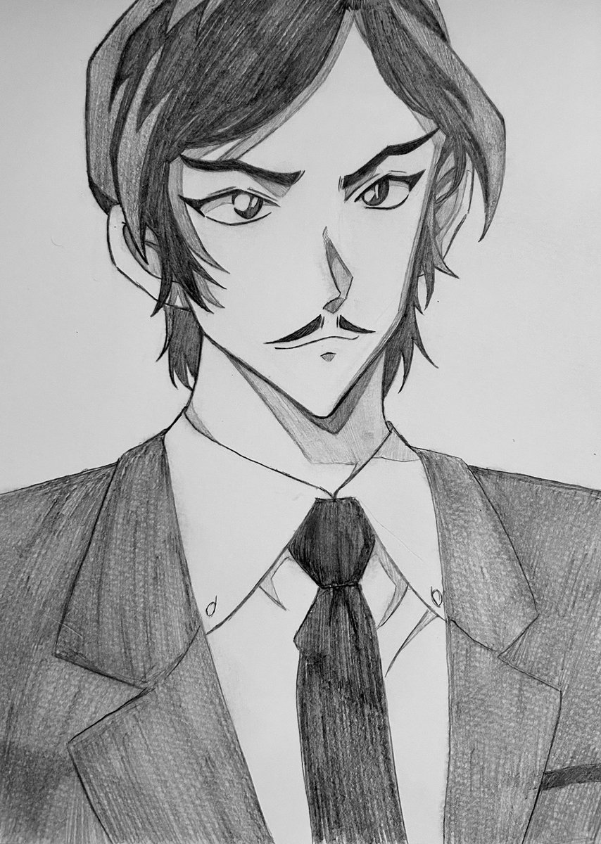 高明さん顔だけ模写して描いてみた
 #DC