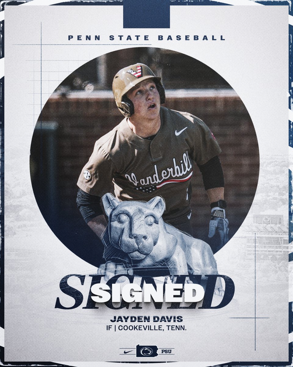 Penn State Baseball (@pennstatebase) on Twitter photo Newest Nittany Lion ➡️ <a href="/JaydenDavis191/">Jayden Davis</a> 
#WeAre Newest Nittany Lion ➡️ <a href="/JaydenDavis191/">Jayden Davis</a> 
#WeAre