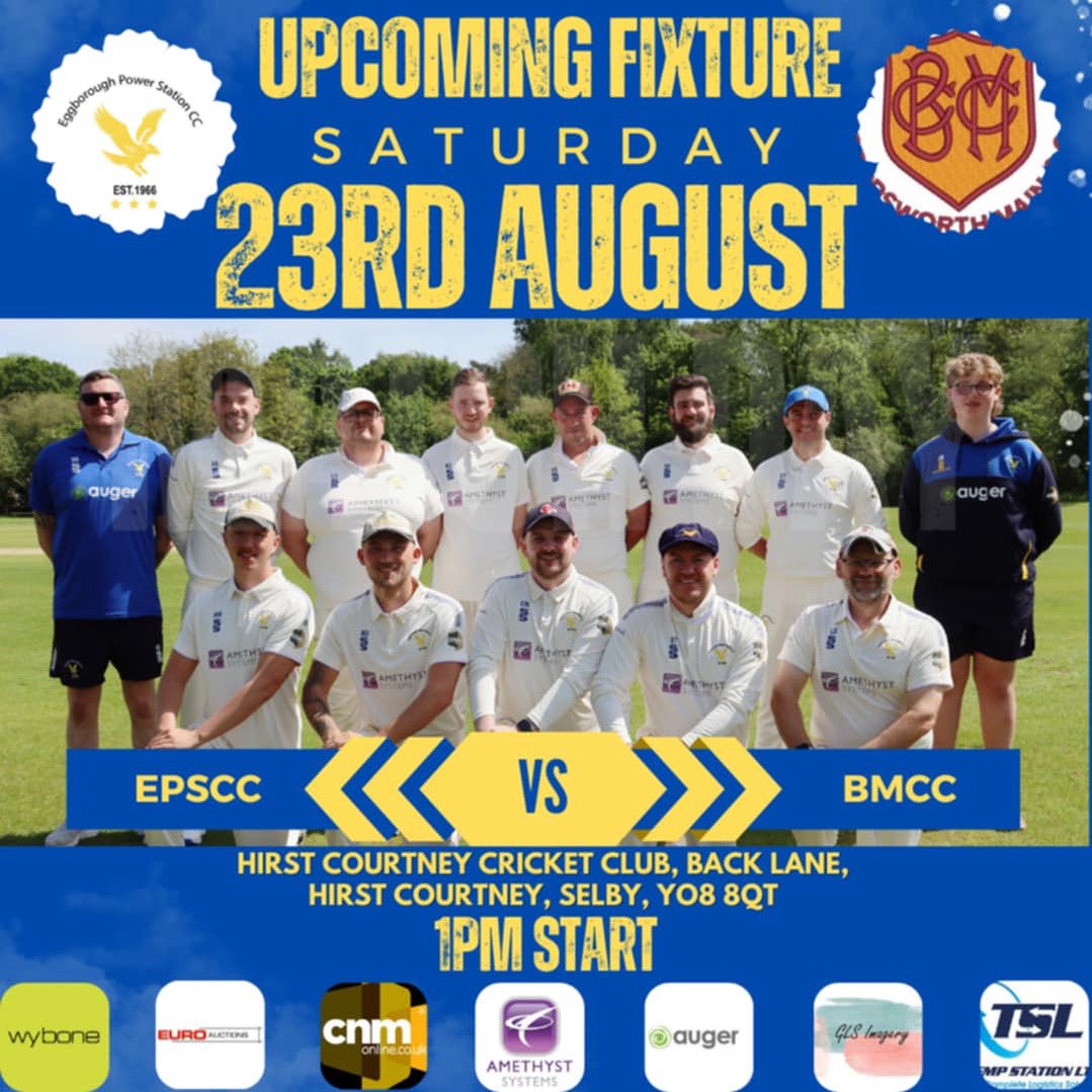This weeks fixture is at home to <a href="/bmcc_official/">Brodsworth Main</a>, 1pm start

#UpTheEagles🦅
