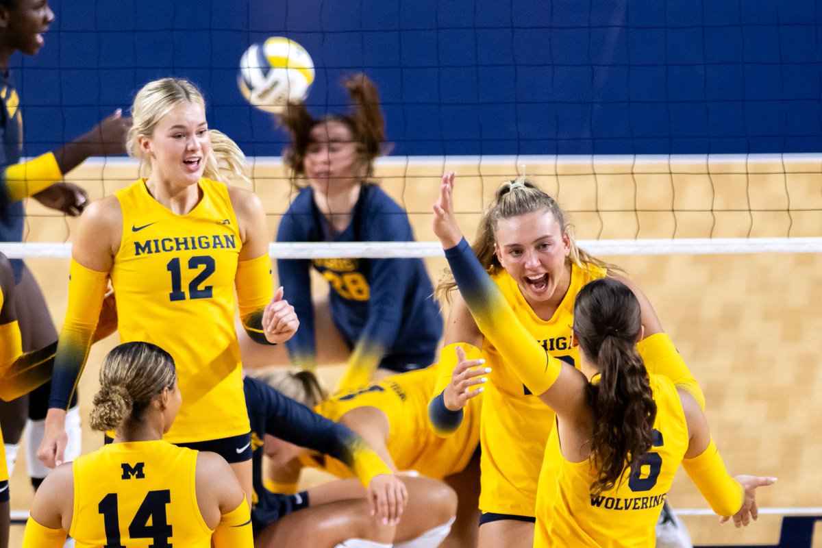 umichvball's tweet photo. So great to see our newcomers on the court in front of fans! Can't wait until they make their official debuts this season!  

#GoBlue https://t.co/vceYGGrHRc