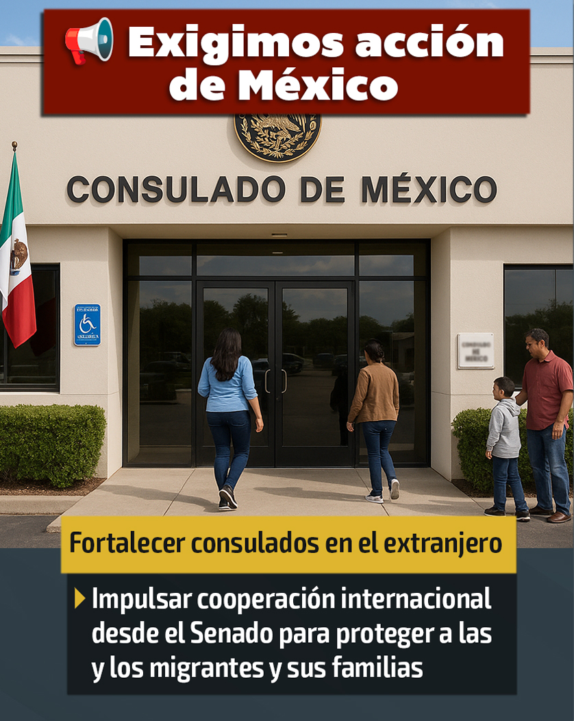 DiputadosPANGto's tweet photo. EUA ha redoblado su ofensiva contra las y los migrantes, destinando miles de millones de dólares a persecución, deportaciones y separación de familias que sólo buscan una vida digna.

Exigimos al @GobiernoMX reforzar los consulados y garantizar su protección. https://t.co/nOTBBO1rx7