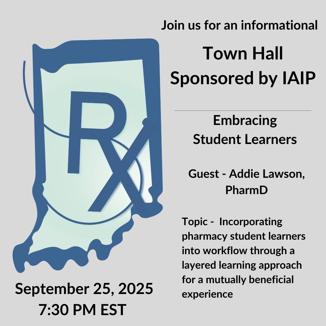 Addie Lawson from Webb's pharmacy will join us to discuss how she has incorporated pharmacy student learners into workflow through a layered learning approach for a mutually beneficial experience. Register here: ow.ly/F2wX50WIiPT
