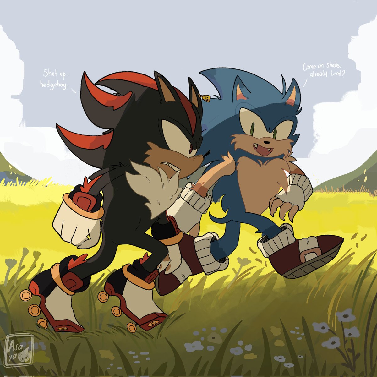 🦔🌱 Who’s gonna win the race today?
[#SonicTheHedgehog  #ShadowTheHedgehog  #sonadow #Shadonic #wildhogAU