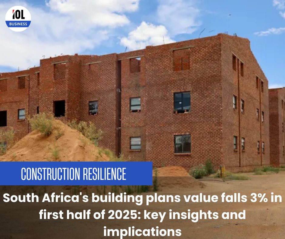 IOL's tweet photo. Despite a dip in approved building plans, South Africaโs construction sector shows resilience.
#StatsSA #ConstructionTrends #SouthAfricaEconomy #BuildingPlans
Read on https://t.co/tL0GMc8u7Z https://t.co/8wIoKRNI1Z