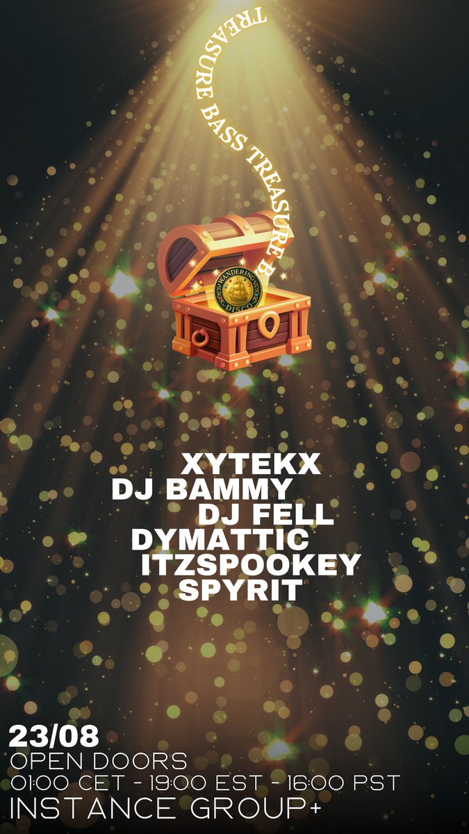 Treasure Bass is back this Saturday 23rd!  

- Amazing DJs and vibes in this UK Garage/Bassline party!

<a href="/dymattic/">DyMattic</a>
<a href="/ITZSPOOKEY/">ITZSPOOKEY</a> 
<a href="/SPYRITSOUND/">SPYRIT</a> 
<a href="/BamCLC99/">BamCLC99</a>