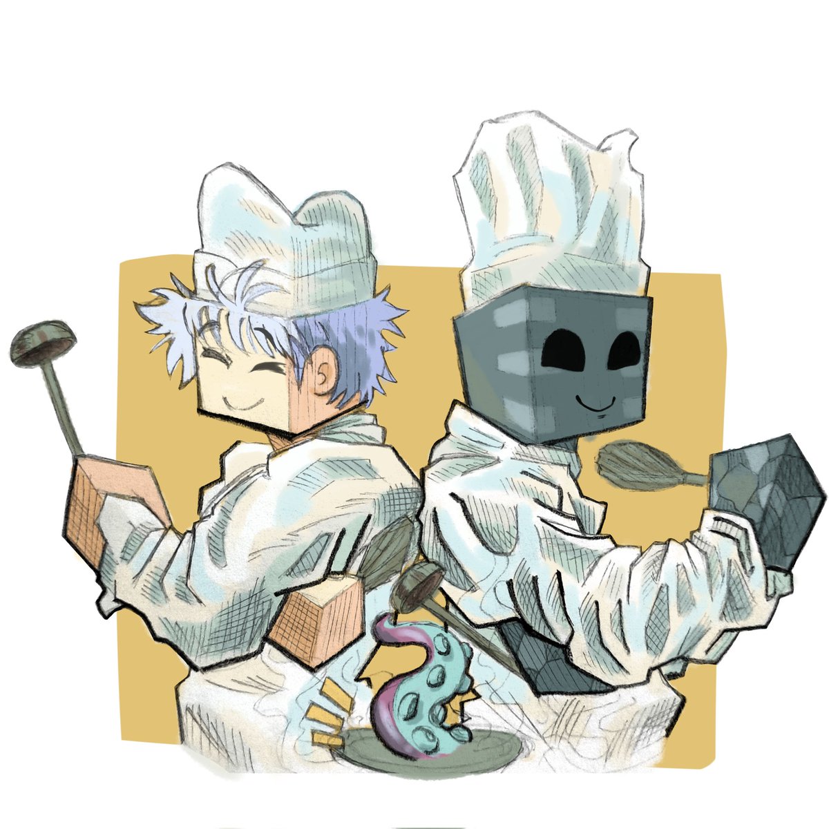 <a href="/bydageta/">ByDageta</a> &amp; <a href="/ElRichMC/">Señor de la Bedrock</a> cookin' some KALAMARI DESERT 

(eh un pohtre', eh un dessert)
#CubiArtRich