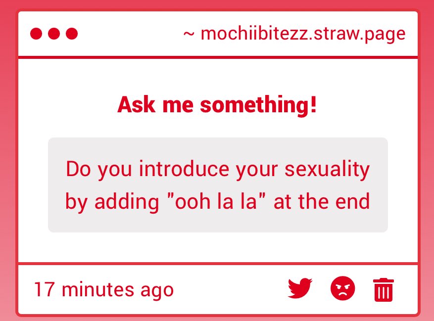i don’t but that actually sounds so silly 😭 

im pansexual, ooh la la 

HHJRBDJHFH