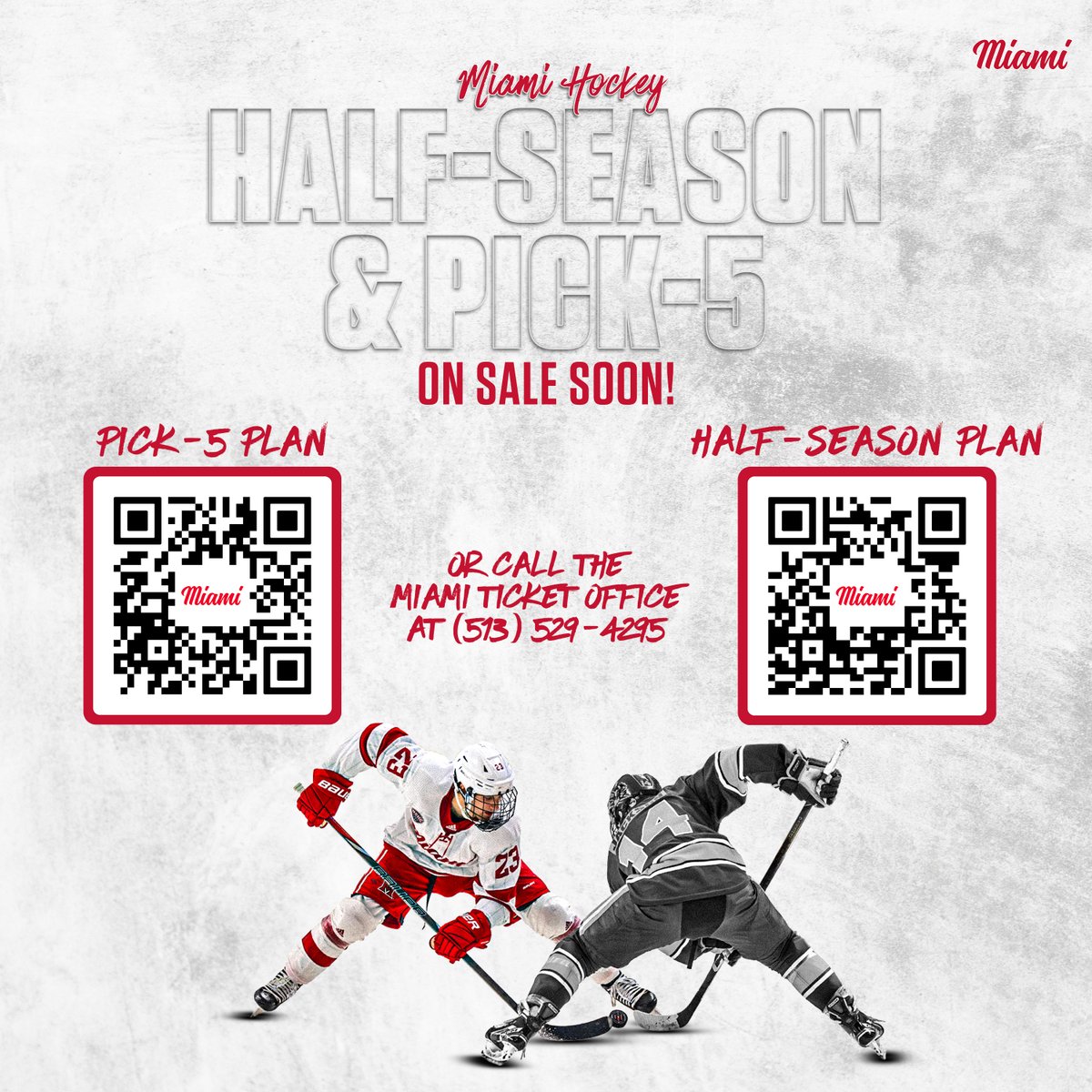 Get ready to get your tickets 🎟️ 

Miami Hockey Half-Season and Pick-5 plans will be going on sale soon, so be sure to keep an eye out! 

📕 - miamiredhawks.com/news/2025/8/21…

#RiseUpRedHawks